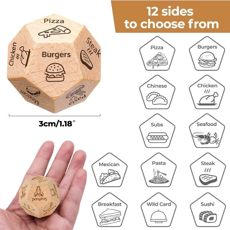 Dice for Her Him Couples Gift Ideas Food Decision Dice Games Christmas Birthday Valentines Day Gifts for Wife Husband