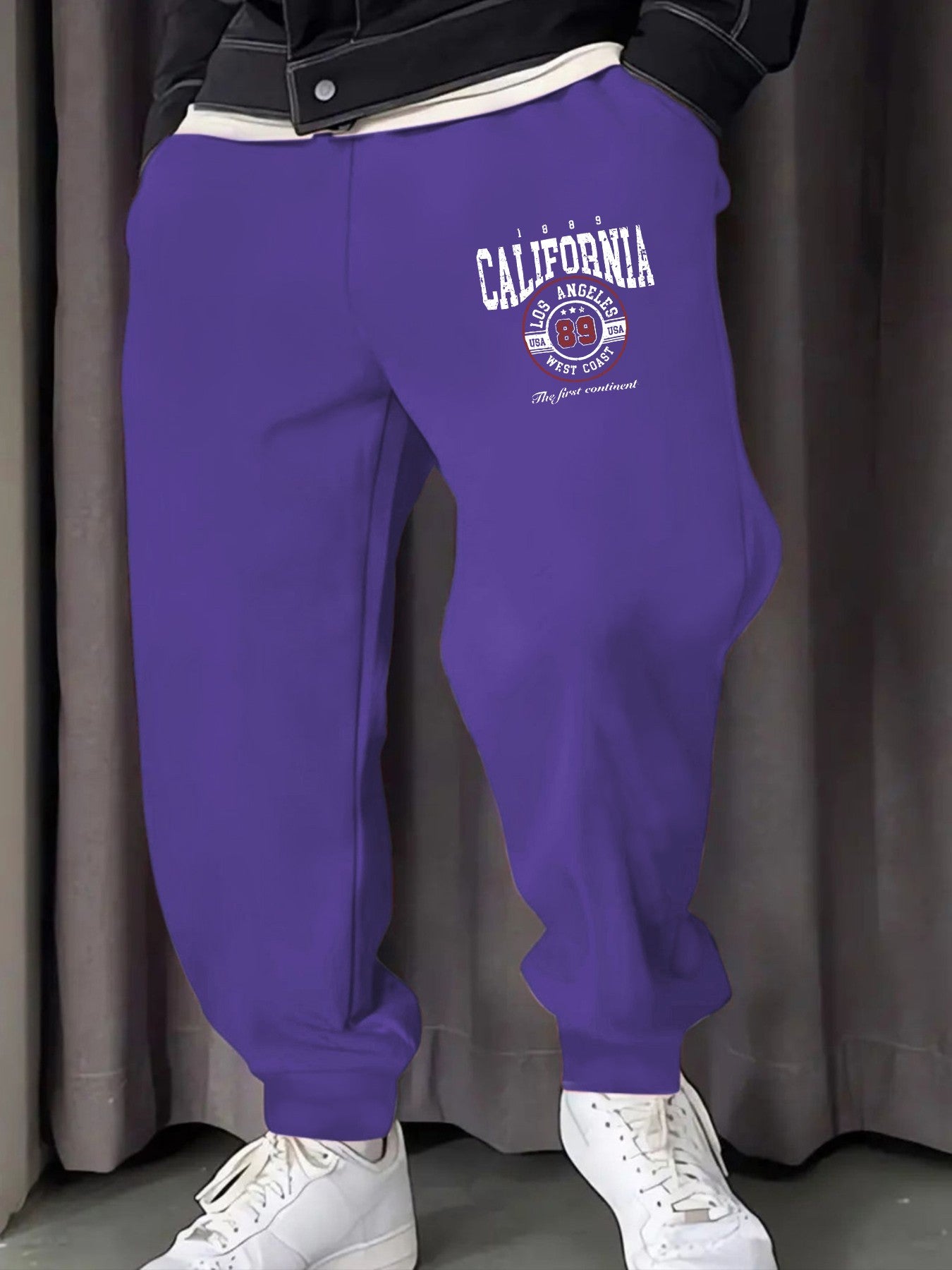 California Los Angeles Letter Printing Man Sweatpants Soft Warm Britches Autumn Street Long Pants Hip Hop All-Match Trousers