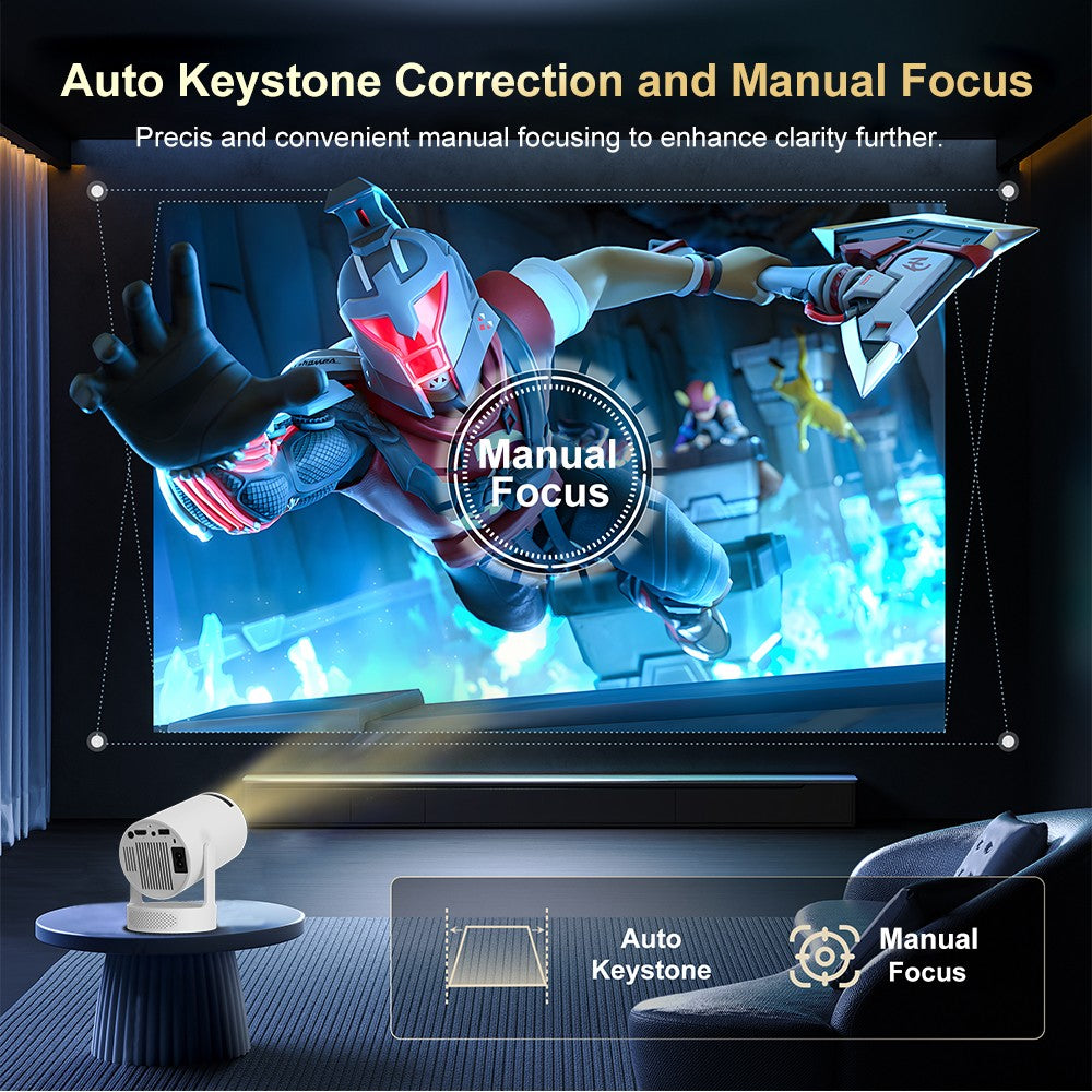 Salange HY300 Ultra Projector Update HY300 4K Android11 Wifi6 Allwinner H713 BT5.4 1080P 1280*720P Home Theater Outdoor Portable