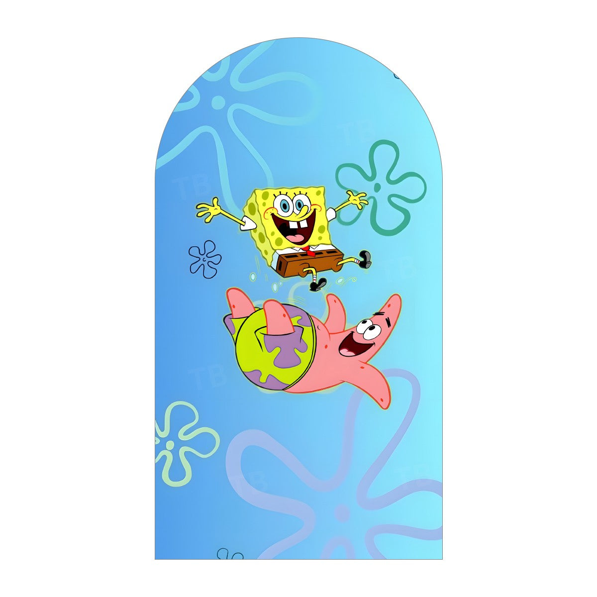 SpongeBob Theme Arch Backdrop Cover Squidward Patrick Baby Shower Kids Birthday Party Decoration Photograph Background Wall
