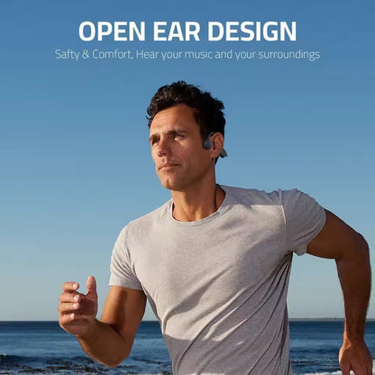 LongMao B33 Bone Conduction Earphones Bluetooth 5.4 Wireless Headphones Sports Headset HD Clear Mic for Workout Running Driving