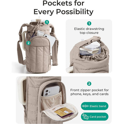 Outdoor Sports Down Kettle Bag Portable Large Capacity Crossbody Water Cup Bag Travel Thermos Cup Cover