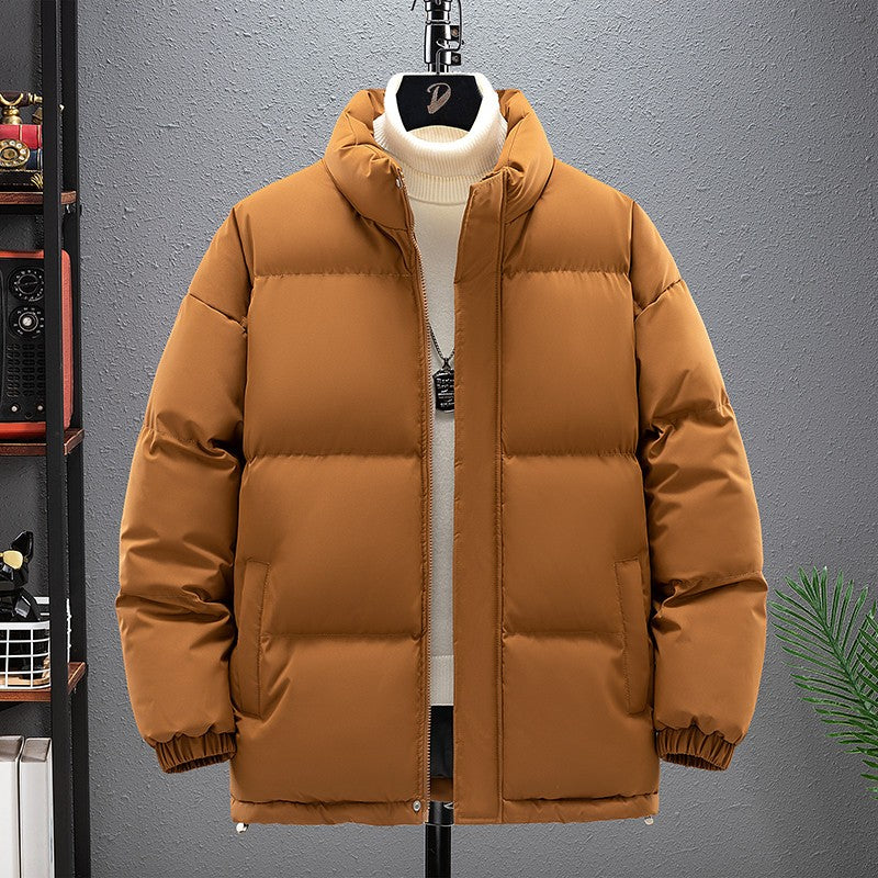 Jaqueta de Pesca Masculina Inverno Marca na Moda Gola Alta Jaqueta Acolchoada Solta Adolescentes Quente À Prova de Frio Casaco Tamanho Grande