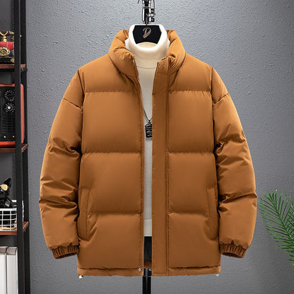 Jaqueta de Pesca Masculina Inverno Marca na Moda Gola Alta Jaqueta Acolchoada Solta Adolescentes Quente À Prova de Frio Casaco Tamanho Grande