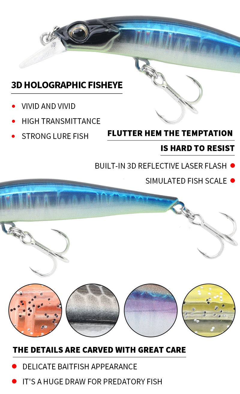 Isca Artificial Minnow Japonesa 80mm 9g Afundante para Pique Truta Swimbait Super Ímã Wobblers Isca Dura Suprimentos 9043