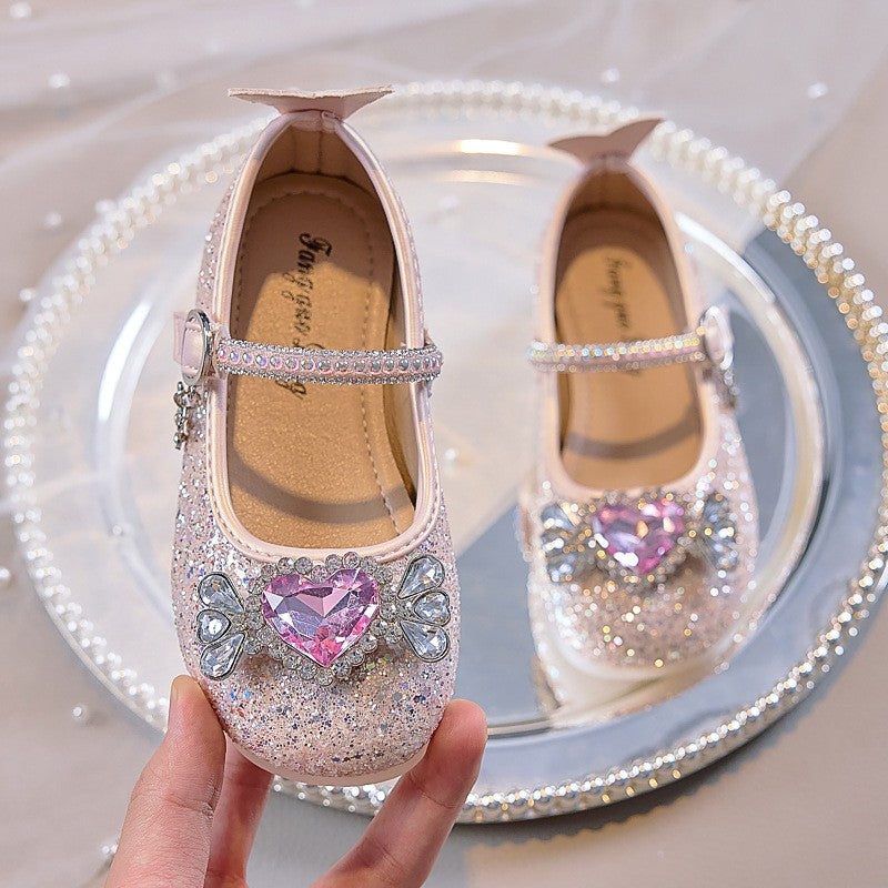 Fashion Elegant Soft Sole Anti-slippery Versatile Dress Leather Shoe for Party Autumn New Children Princess Shoes for Girls