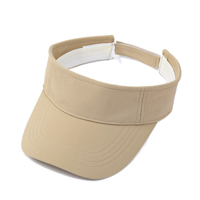 Men Women's Summer Sun Visor Hats Empty Top Solid Cotton Outdoor Sports Beach UV Protection Caps