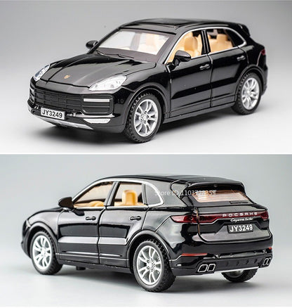 1:32 Cayenne Panamera Carros em Miniatura Liga Fundida Som Luz Portas Abertas Veículos de Fricção para Crianças Presentes