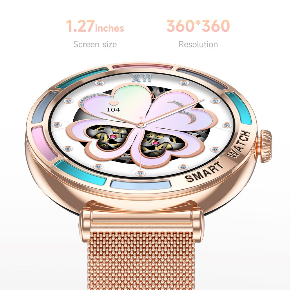2025 Novo Smartwatch Feminino da Moda Tela HD 360*360 Pulseira Esportiva Mostrador Personalizado Frequência Cardíaca Chamada de Voz Smartwatch Para Android iOS