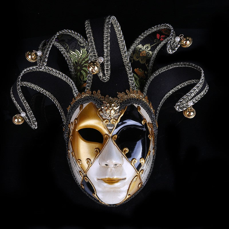 New Clown Mask Adult Masquerade Venice Retro Purple Masks Full Face Cosplay Scary Halloween Witch Mask Props Women Men