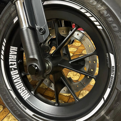 Adesivo para Roda de Moto Harley Davidson de 17/18 Polegadas Logotipo Decalque para Aro e Pneu