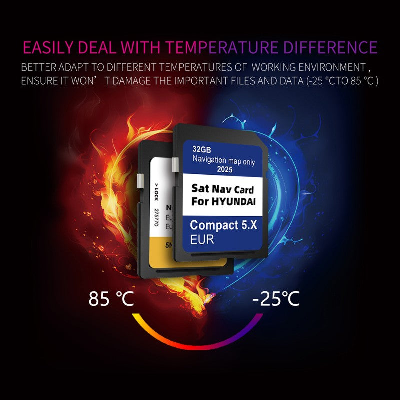 32GB SD Card Maps Europe Turkey for Hyundai Compact 5.X i10/i20/i30/i40/Kona/Santa/Tucson Car Sat Nav Navigation GEN5 GPS 2025