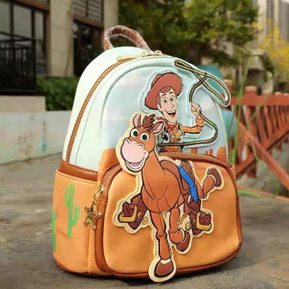 Mini Mochila Disney Loungefly Pixar Toy Story Woody Mochila Escolar Primária Bolsa de Viagem Infantil Fofa Presente de Natal
