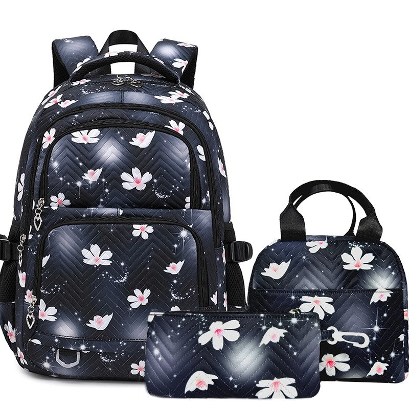 Mochila Mickey Minnie 3 Peças para Meninas e Meninos com Lancheira e Estojo, Mochila Escolar Fofa para Ensino Fundamental e Médio, Presente de Natal