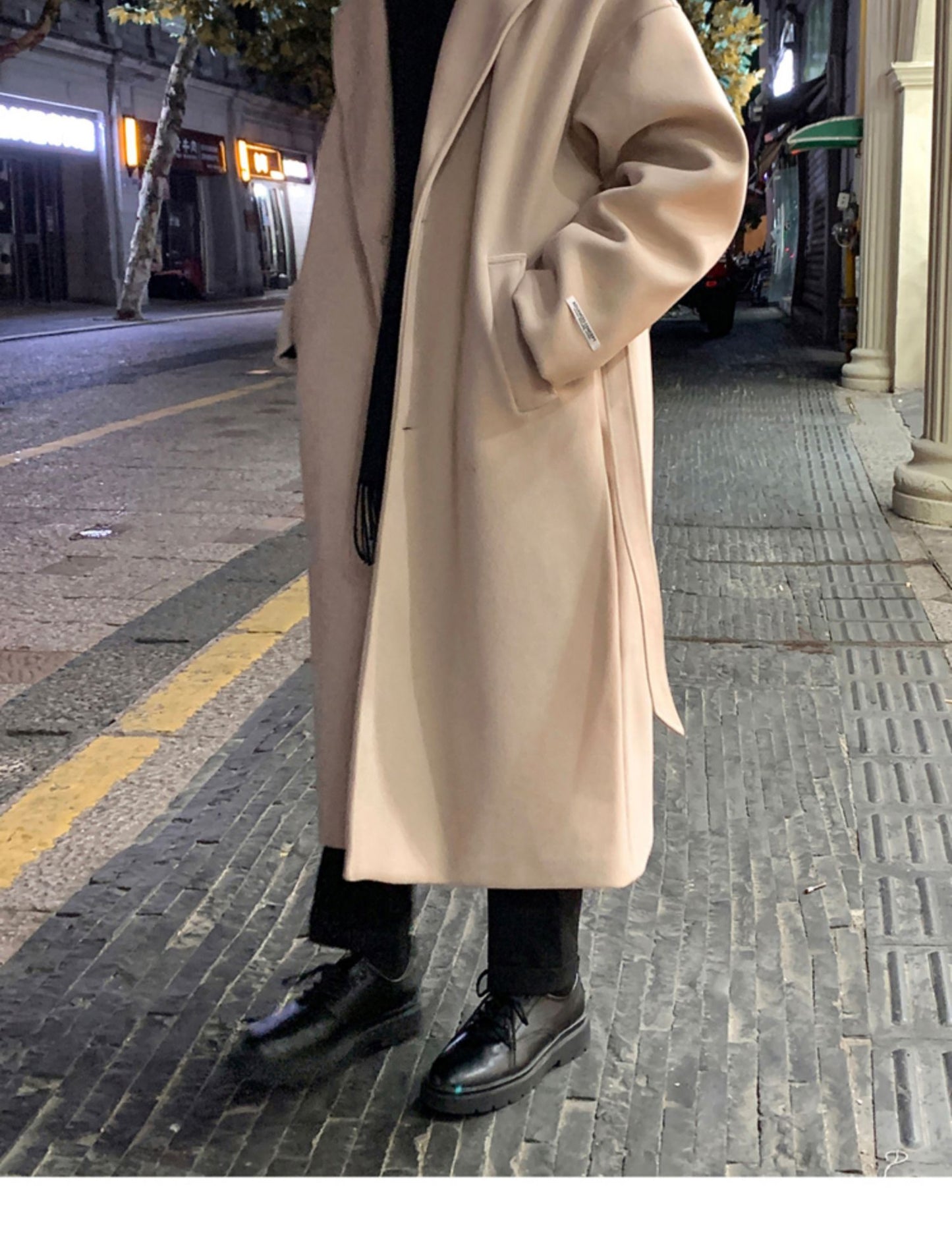 Men Fashion Winter Jacket Coats 2024 Thicken Wool Blends Coat Mens Oversized Overcoat Male Streetwear Warm Long Coat Q38