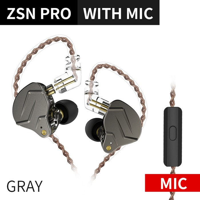 KZ ZSN Pro 1BA+1DD Hybrid technology HIFI Bass Earbuds Metal In Ear Earphones Bluetooth Headphone Sport Noise Cancelling Headset