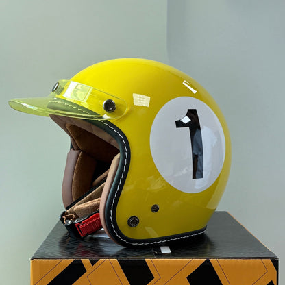 Retro Small Dock Helmet Electric Vehicle Cap Ladies Motorcycle Three-Quarter Helmet Vintage Headgear for Women