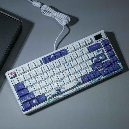 Teclado Mecânico Gamer com Fio e Tela OLED, Hot-Swappable de Teclas Completas, Retroiluminação RGB Pudding para PC, Computador, Notebook