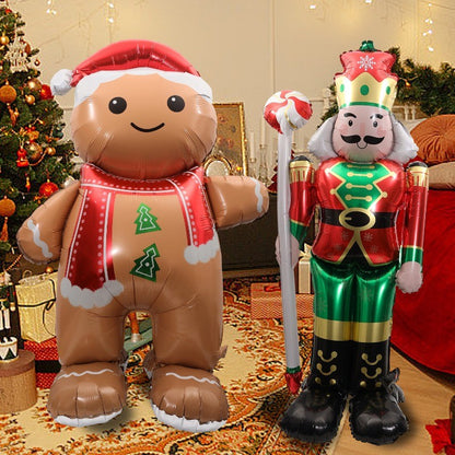 Large Christmas Standing Balloons Christmas Aluminum Film Balloon Santa Claus Snowman Balloon for New Year Xmas Party Home Decor