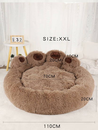 Cama de Cachorro Inverno Gato Sofá Cama Fofa Pata de Urso Confortável Camas Para Animais de Estimação Pequenos Médios Grandes Almofada Macia Fofa Cama de Cachorro