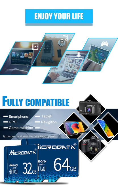 Cartões de Memória Micro TF Card 8 16 32 64 128 256GB Classe 10 de Alta Velocidade Flash MicroCard 32GB 64GB 128GB 256GB para Adaptador de Smartphone