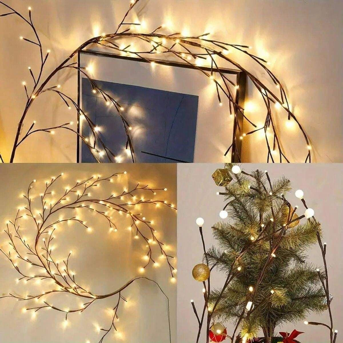 Cherry LED Tree Branch Lights 8 Modes USB Powered Cherry Blossom Branch Decoration Night Lights for Indoor Home Walls and Doors