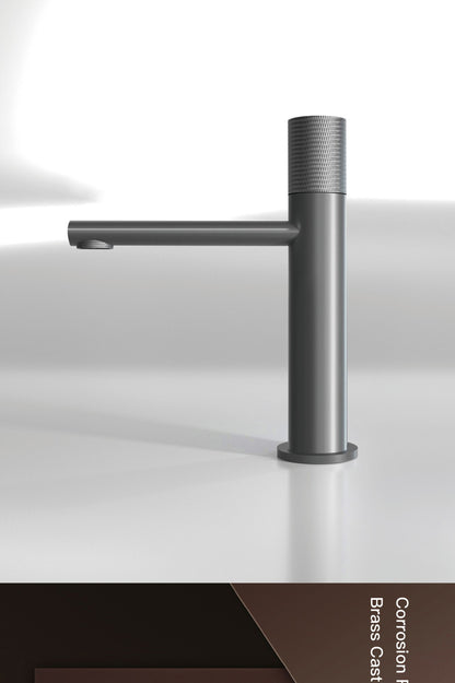 Torneira de lavatório preta de latão, diamante, monocomando, design para hotéis de luxo, controle duplo de água fria e quente, alta e baixa.