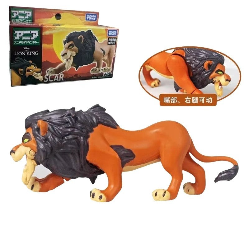 Disney O Rei Leão Simba Mufasa Scar Figuras de Ação - Bonecos Colecionáveis Articulados de Animais para Presente de Aniversário Infantil