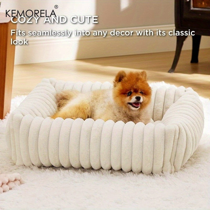 Cama Ortopédica Luxuosa para Cães - Colchão com Suporte de Alta Resiliência para Todas as Estações, Cama Fofa para Cães de Porte Médio e Grande, para Quarto
