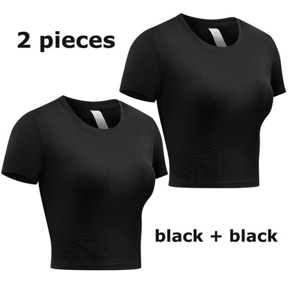 Women's Compression Shirt Short Sleeve Athletic Yoga Running T-Shirt Summer Gym Workout Quick Dry Stretchy Tees Tops Baselayer