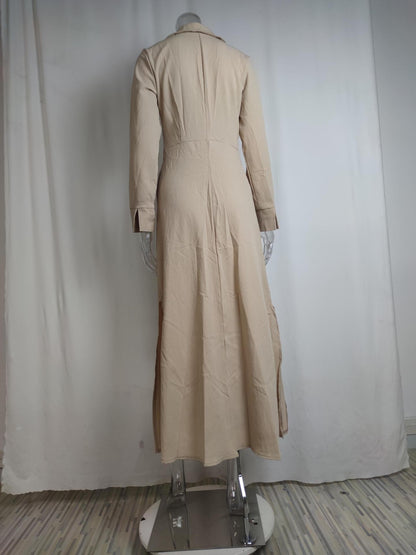 Fashion Spring Overalls Sundress Women 2025 Autumn Dress Casual Elegant longSleeve Baggy Work Vestidos Kaftan Maxi Long Dress