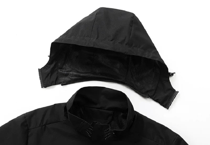 Spring Autumn New Men Casual Jacket Men Outdoor Windproof Waterproof Athletes Jacket Coat Detachable Hat Jackets Male M-5XL
