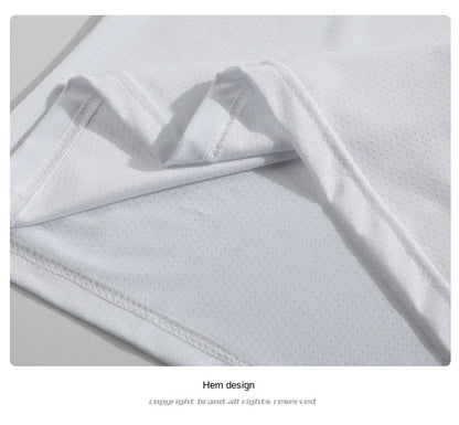 Running T-shirt Reflective Short Sleeve Ice Silk Quick Drying Summer Thin Breathable Fitness Tees Shirt Sportswear Sportsshirt