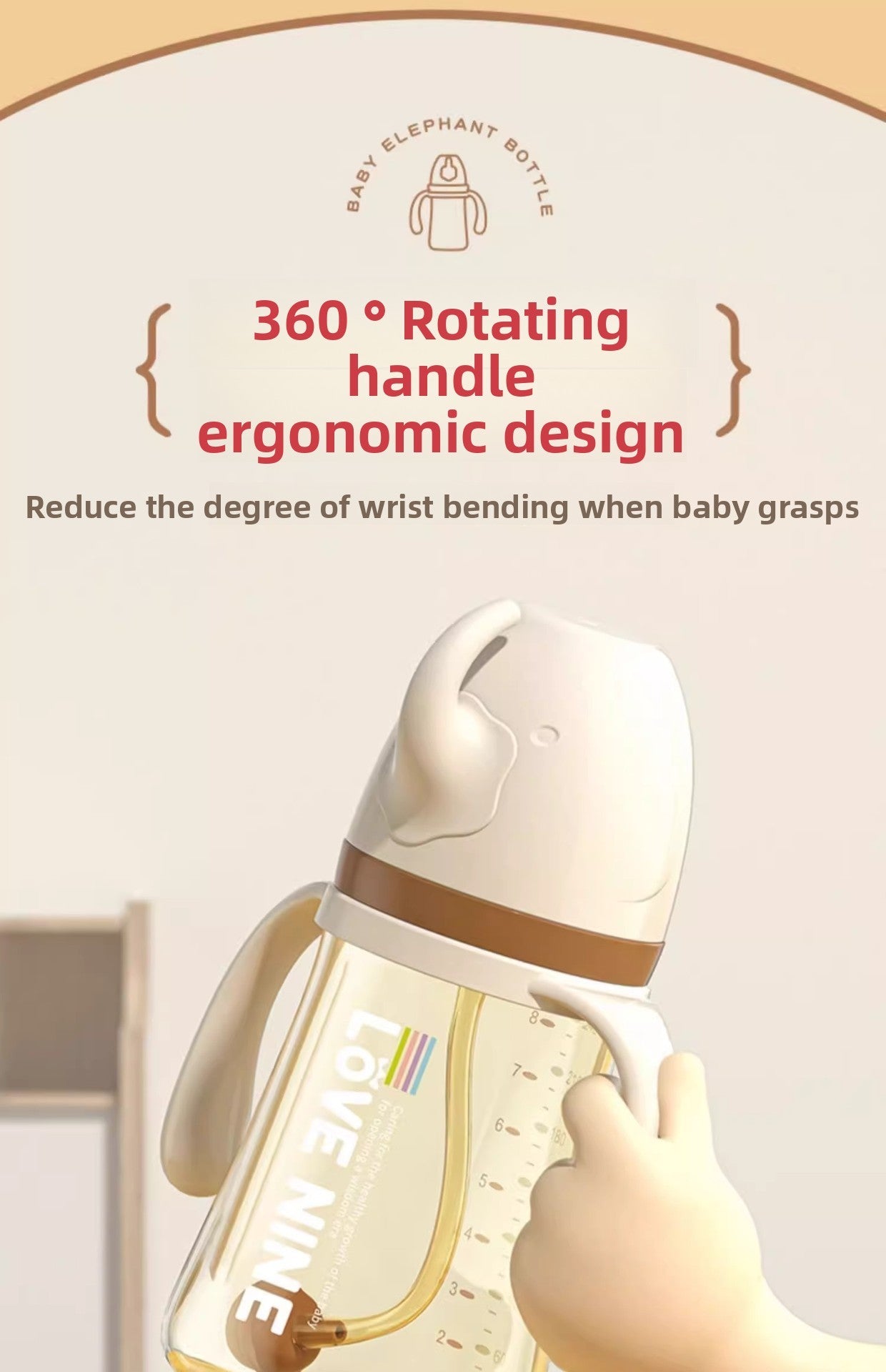 300ML PPSUTemperature-Sensitive Anti-Flatulence Feeding Bottle Baby Straw Cup Drop-Resistant Direct Drink No-Spill Cup1-3Weaning