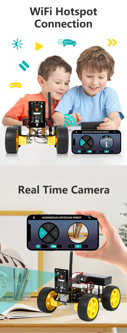 ESP32 Smart Robot Car Kit Carro de Controle Remoto para Projeto de Programação Arduino Kit de Codificação Científica de Educação STEM