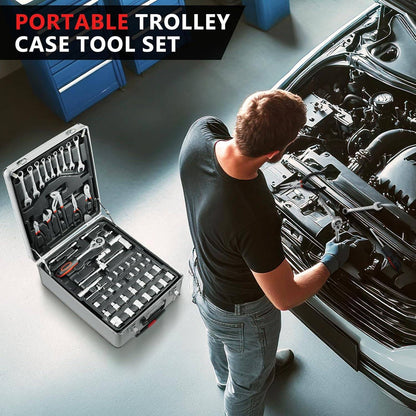 799pcs Tool Set Home Repair Tool kit with Trolley Case Mechanic Wrenches Socket Hand Tools for Daily Use Househould Work Repair