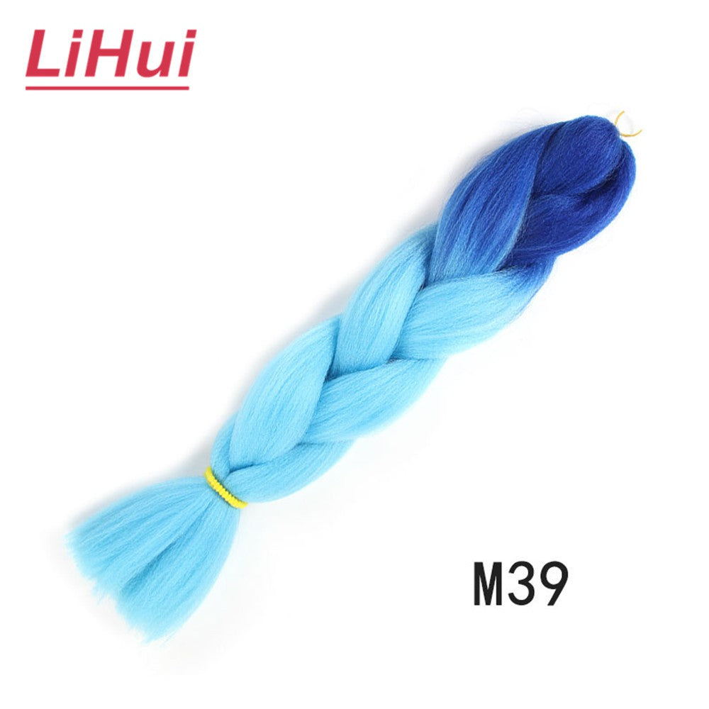 Cabelo Sintético Trança Jumbo 24 Polegadas Ombre Jumbo Extensão de Cabelo para Mulheres Tranças DIY Roxo Rosa Amarelo Cinza Lihu