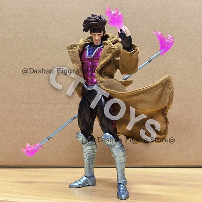 CT Toys X-Men Gambit Boneco de Ação 17cm PVC Colecionável Articulado Versão COMIC. Mafex 131 X-Men Remy Etienne LeBeau Figura de Ação Modelo Brinquedo