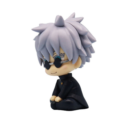 Novo conjunto de 5 peças Jujutsu Kaisen Cute Yuji Itadori Gojo Satoru Q Ver. Bonecos de Ação de PVC Figuras de Anime Modelo Brinquedos Coleção Boneca Presente