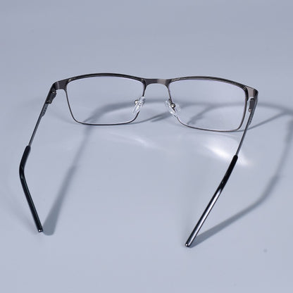 Homens Quadrados Metal Armação Grande Leitura Dobradiça de Mola Óculos de Presbiopia Bloqueio de Luz Azul Proteção Ocular Óculos +75+125+175+4