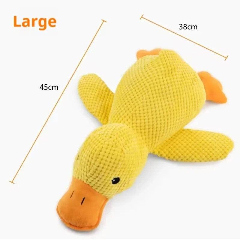 Brinquedo de Pelúcia de Pato Resistente a Mordidas para Cães Interativo Mastigação Limpeza dos Dentes do Filhote Grande Aliviador de Estresse para Animais de Estimação