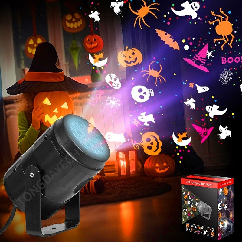 Pumpkin/Snowflake Projector Lights Outdoor/Indoor USB Rotating Pumpkin Ghost Ambient Light Halloween Christmas Festive Decor