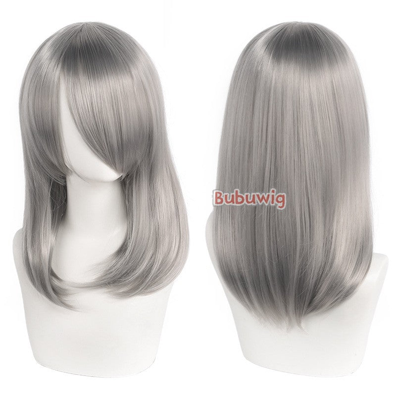 Bubuwig Synthetic Hair 30 Colors 40cm Long Straight Anime Fashion Lolita Cosplay Wigs Pure Color Blue Blonde Wig Heat Resistant