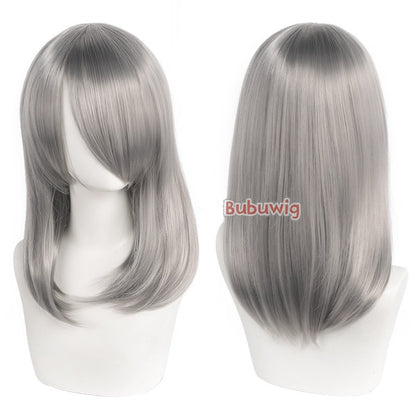 Bubuwig Synthetic Hair 30 Colors 40cm Long Straight Anime Fashion Lolita Cosplay Wigs Pure Color Blue Blonde Wig Heat Resistant