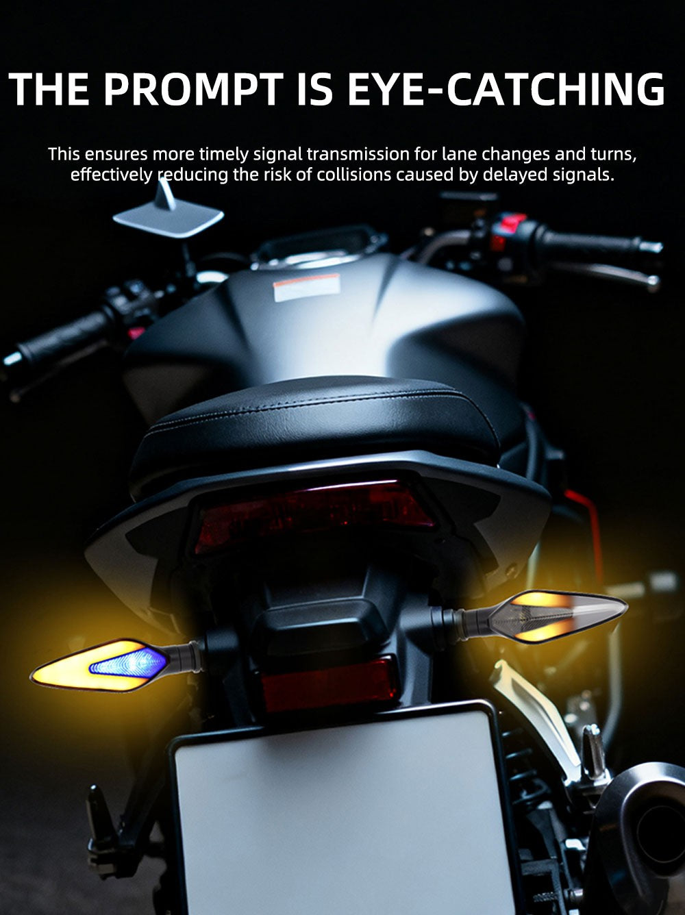 1 par de luzes LED para piscas de motocicleta, branco, amarelo, indicador, fluxo de água, indicador traseiro, pisca-pisca, DRL, luz de circulação diurna