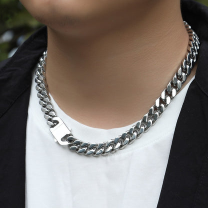 Pulseira Acessório Masculina de Aço Inoxidável 316 Banhada a Ouro 18k, Corrente Cubana Criptografada de 8, 10, 12mm, Estilo Miami Rap Hip Hop