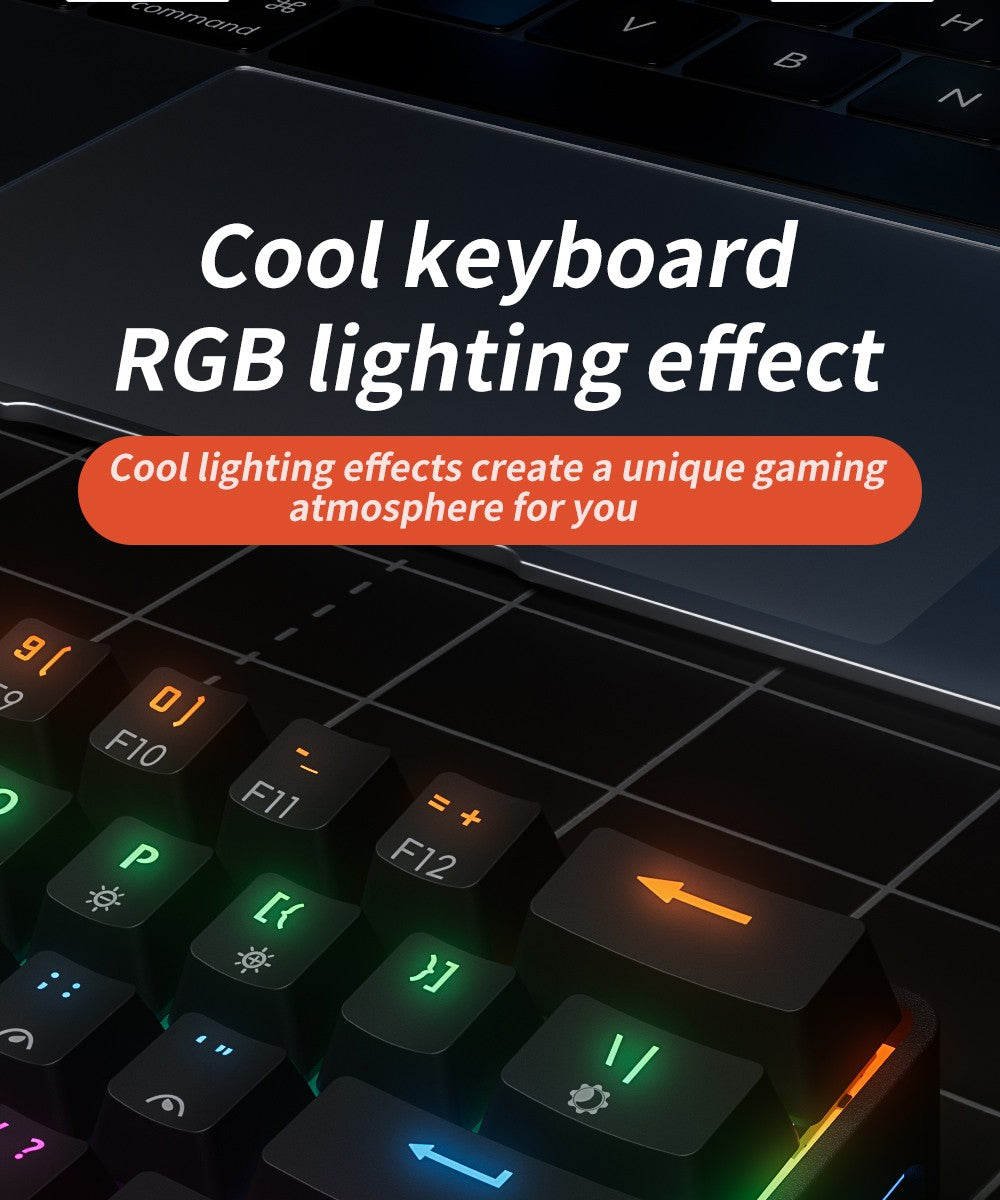 Teclado Mecânico Gamer MUCAI MK61 USB Esports 61 Teclas Eixo Vermelho Com Fio Cabo Destacável Retroiluminação RGB Hot Swap