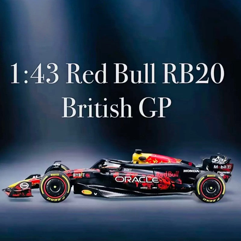 Em Estoque Novo Bburago 1:43 Red Bull RB20 Gp Britânico F1 Liga Miniatura Diecast Modelo Carro Red Bull Brinquedos Presente de Natal para Meninos