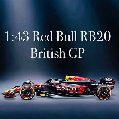 Em Estoque Novo Bburago 1:43 Red Bull RB20 Gp Britânico F1 Liga Miniatura Diecast Modelo Carro Red Bull Brinquedos Presente de Natal para Meninos