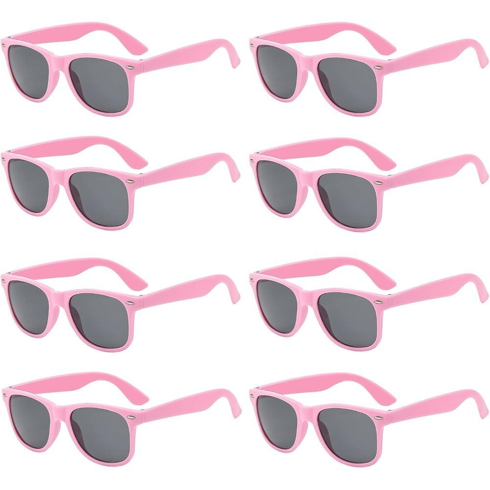 1/8pcs Neon Colors Party Sunglasses Black Studs Retro Unisex Rainbow Street Shot Gift Wedding Favors for Guests